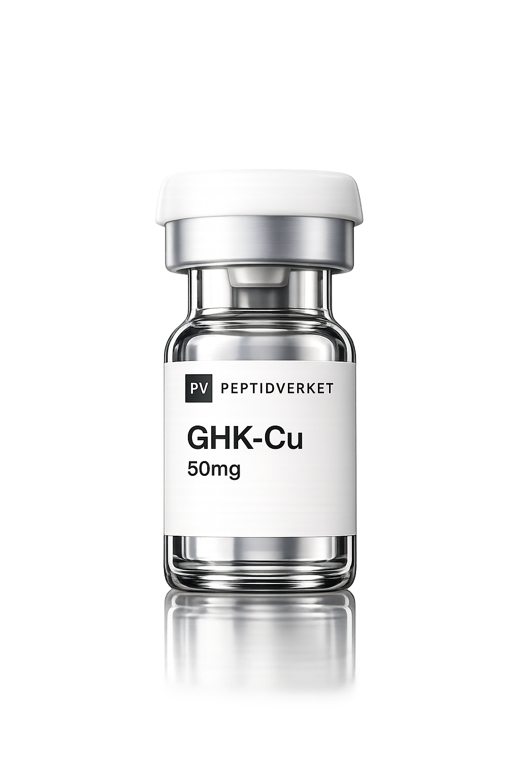 GHK-Cu peptide formulation Lyophilised powder · 50 mg vial — research-grade peptide